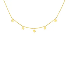 14k Yellow Gold Necklace with Six Pointed Starsrx74876-17-rx74876-17