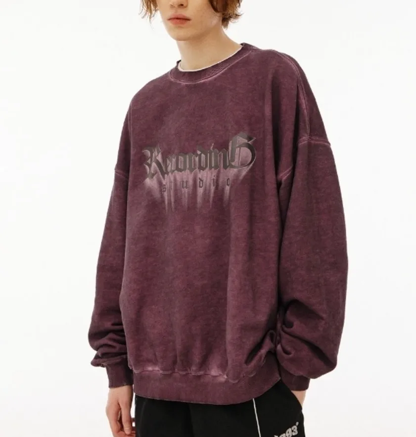 1993studio  |Unisex Street Style Long Sleeves Plain Logo Sweatshirts