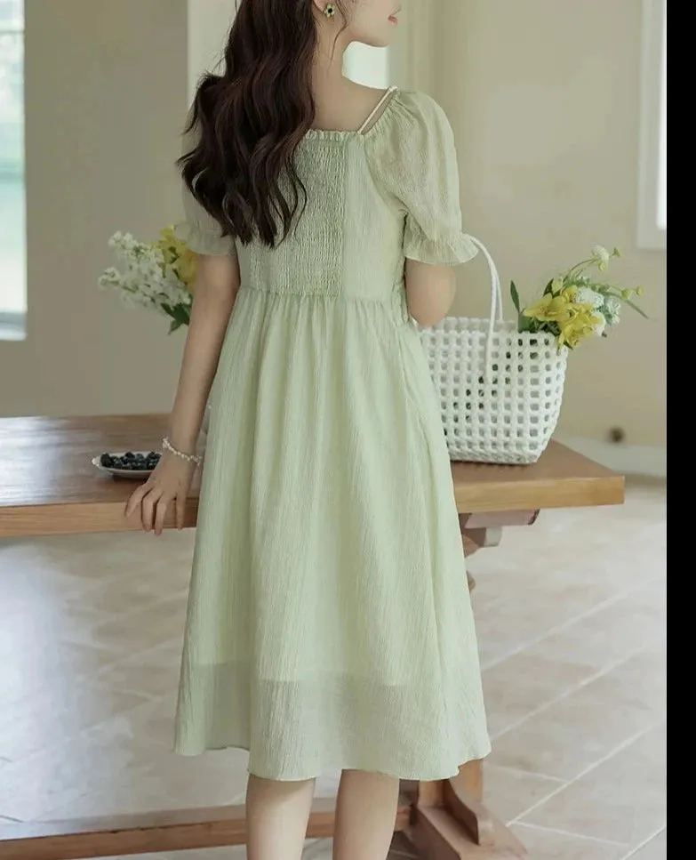 Apple Garden Ethereal Fairy Dress with Pearl Shoulder Straps