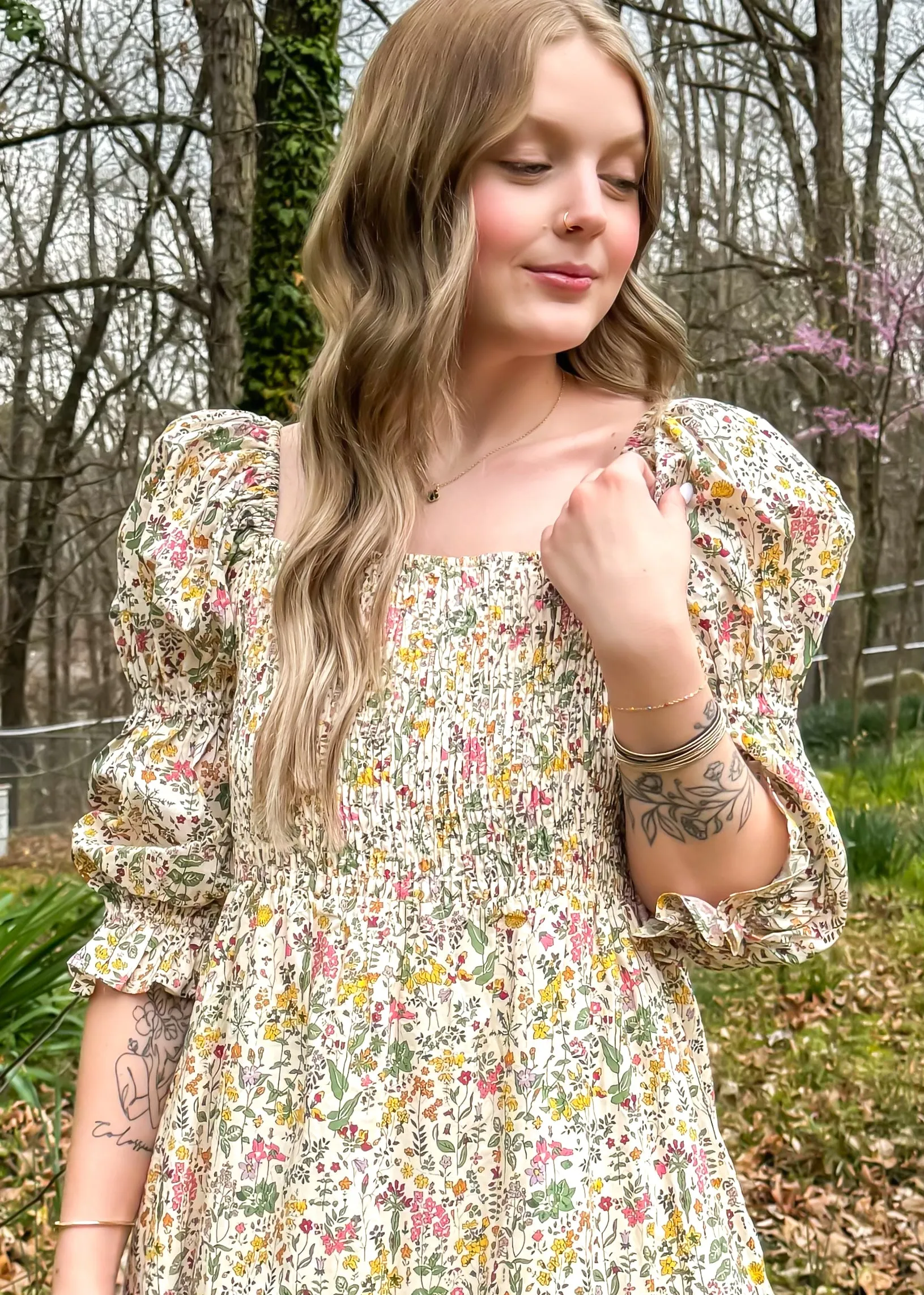 Aureum Spring Thyme Floral Midi Dress