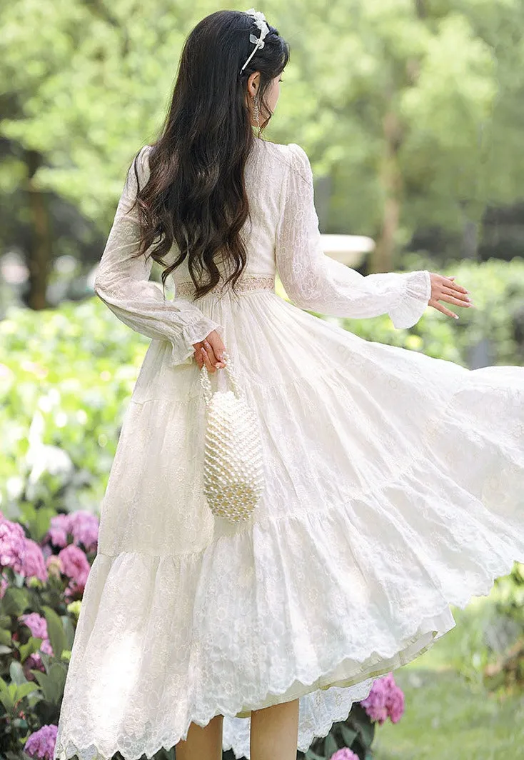 Autumn in Lace Embroidered Fairycore Dress