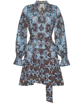 Blue Vintage Paisley Poppy Dress