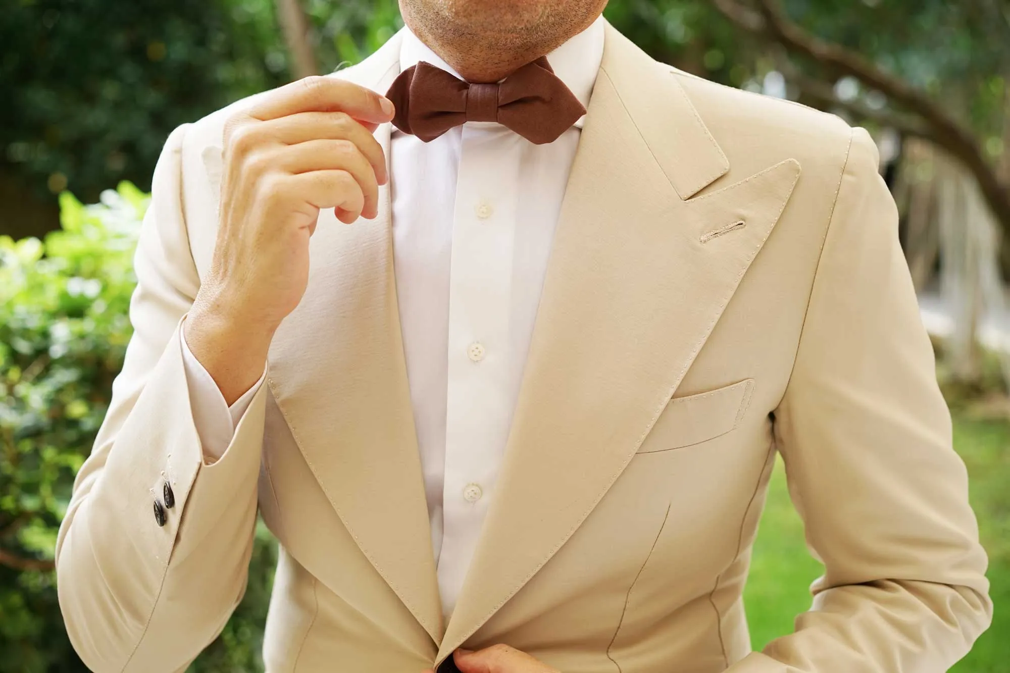 Brown Cotton Diamond Bow Tie