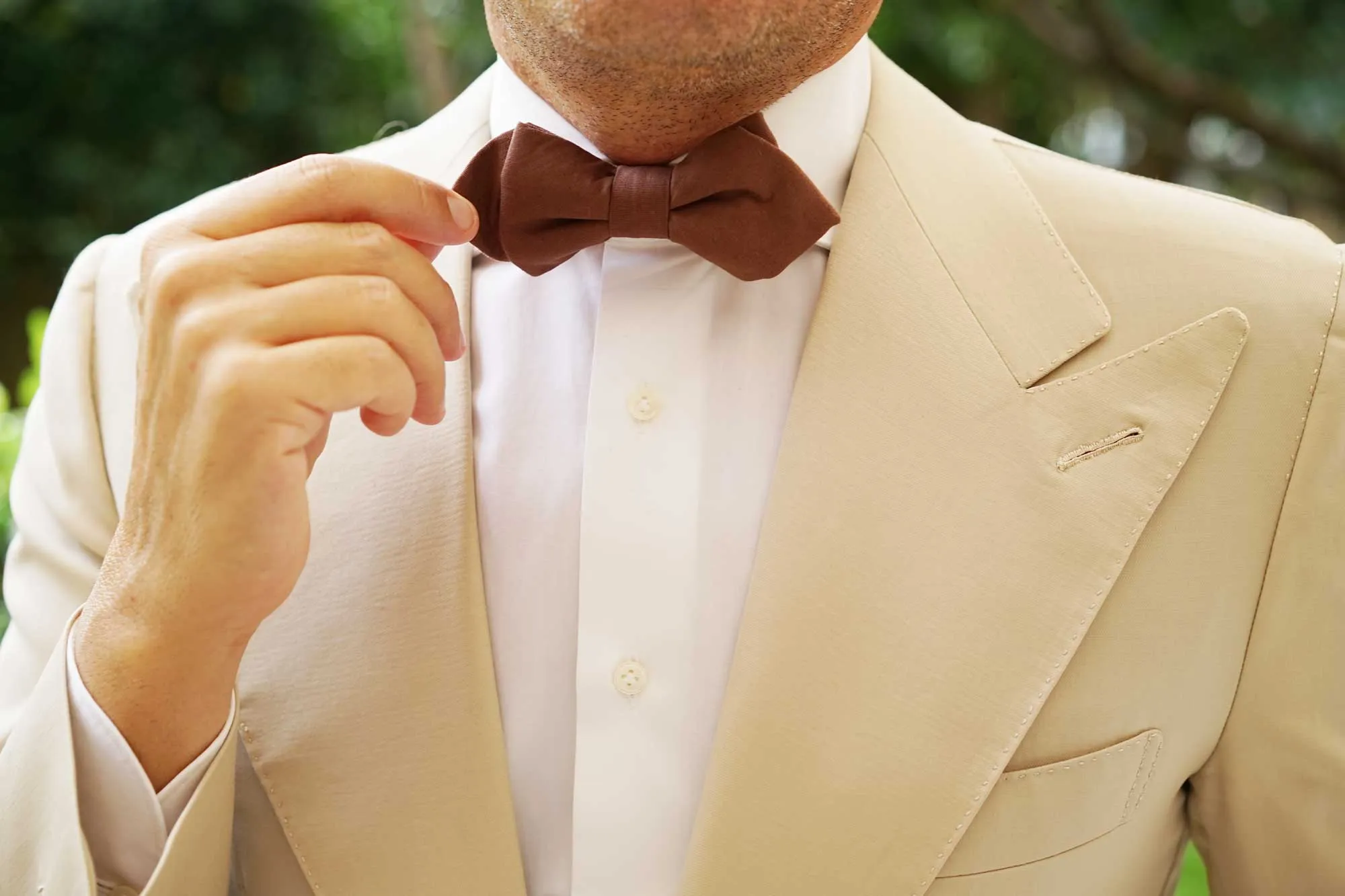 Brown Cotton Diamond Bow Tie