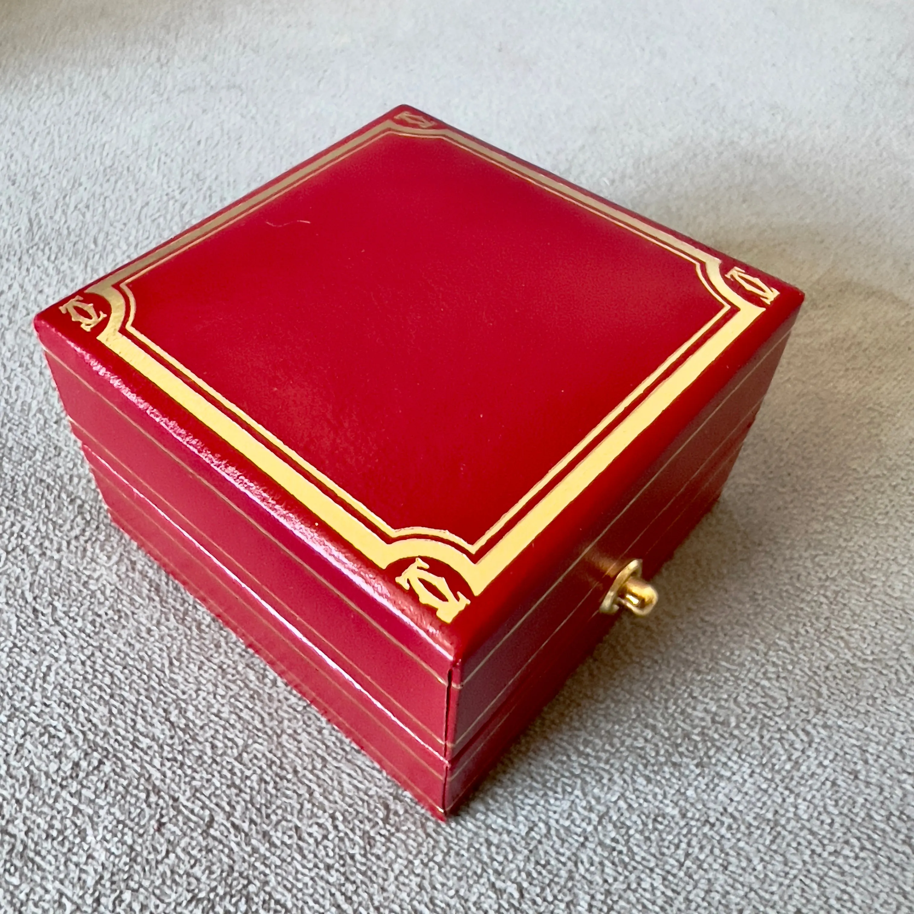 CARTIER Trinity Ring Box + Outer Box 2.25x2.10x1.5 inches + Filled Certificate in Folder