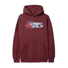 Cash Only Stars Pullover Hood Wine