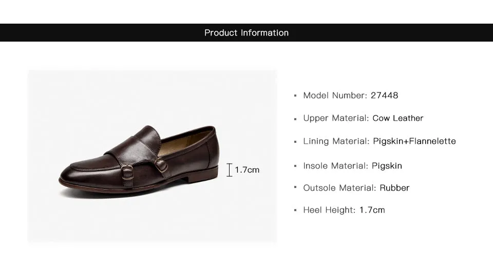 Casual Women's Leather Waxing Round Toe Slip-on Metal Buckle Loafers