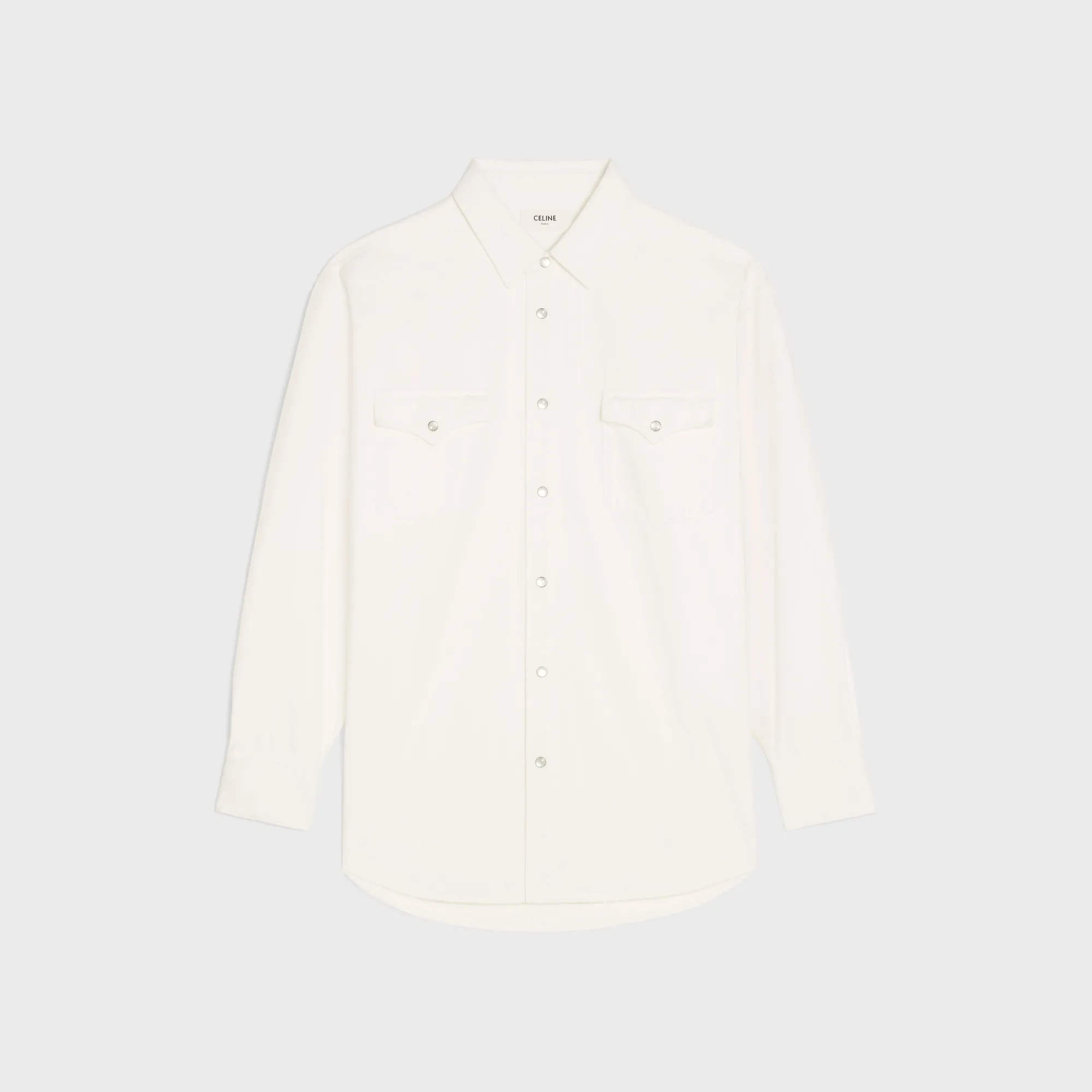 CELINE  |WESTERN SHIRT IN OPTIC WHITE WASH DENIM 2T224806S.01OQ