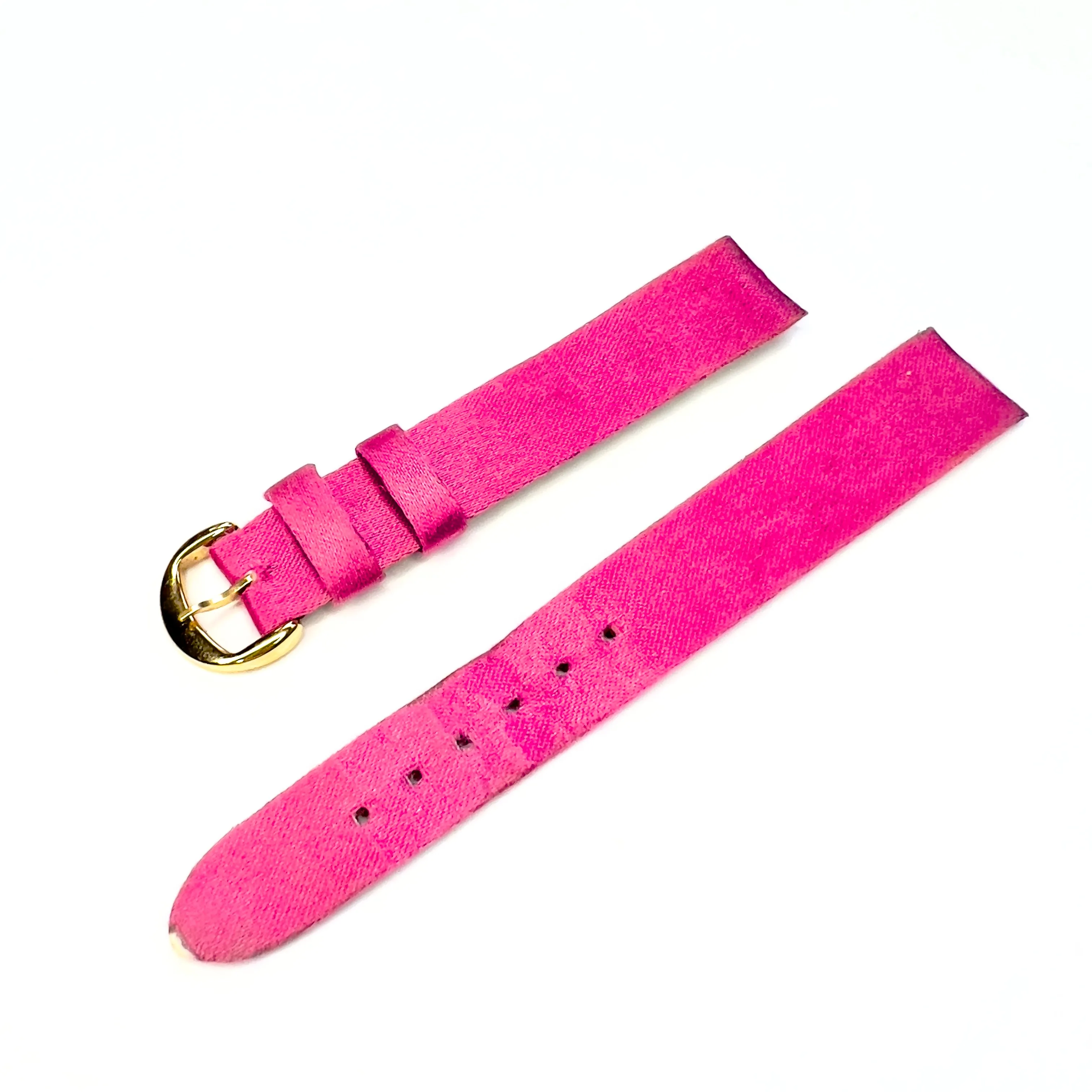 CHAUMET Pink Satin/Leather Band Strap with Gold Plated Chaumet BUCKLE