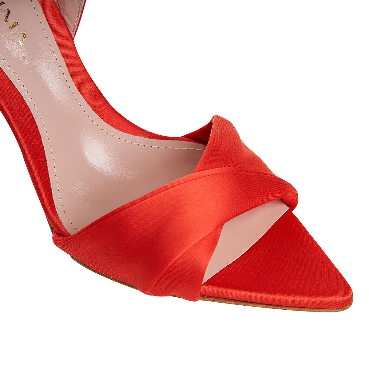 Chloe Orange Satin Sandals