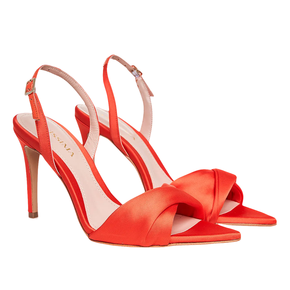 Chloe Orange Satin Sandals