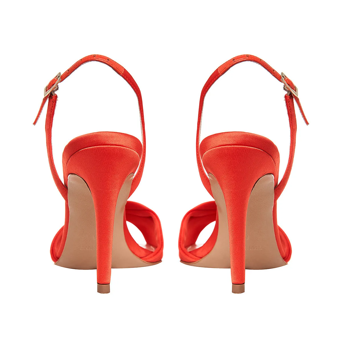 Chloe Orange Satin Sandals