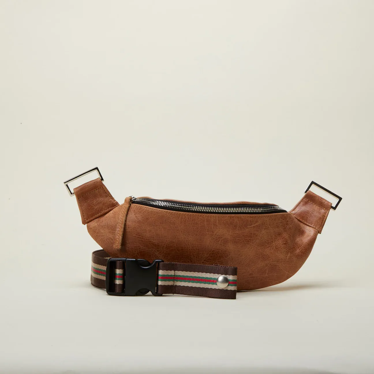 Crossbody/Fanny Pack Strap | Brown Multi Stripe