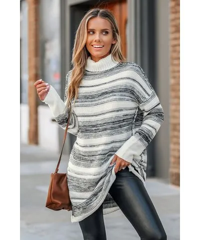 Cupshe Striped Turtleneck Sweater