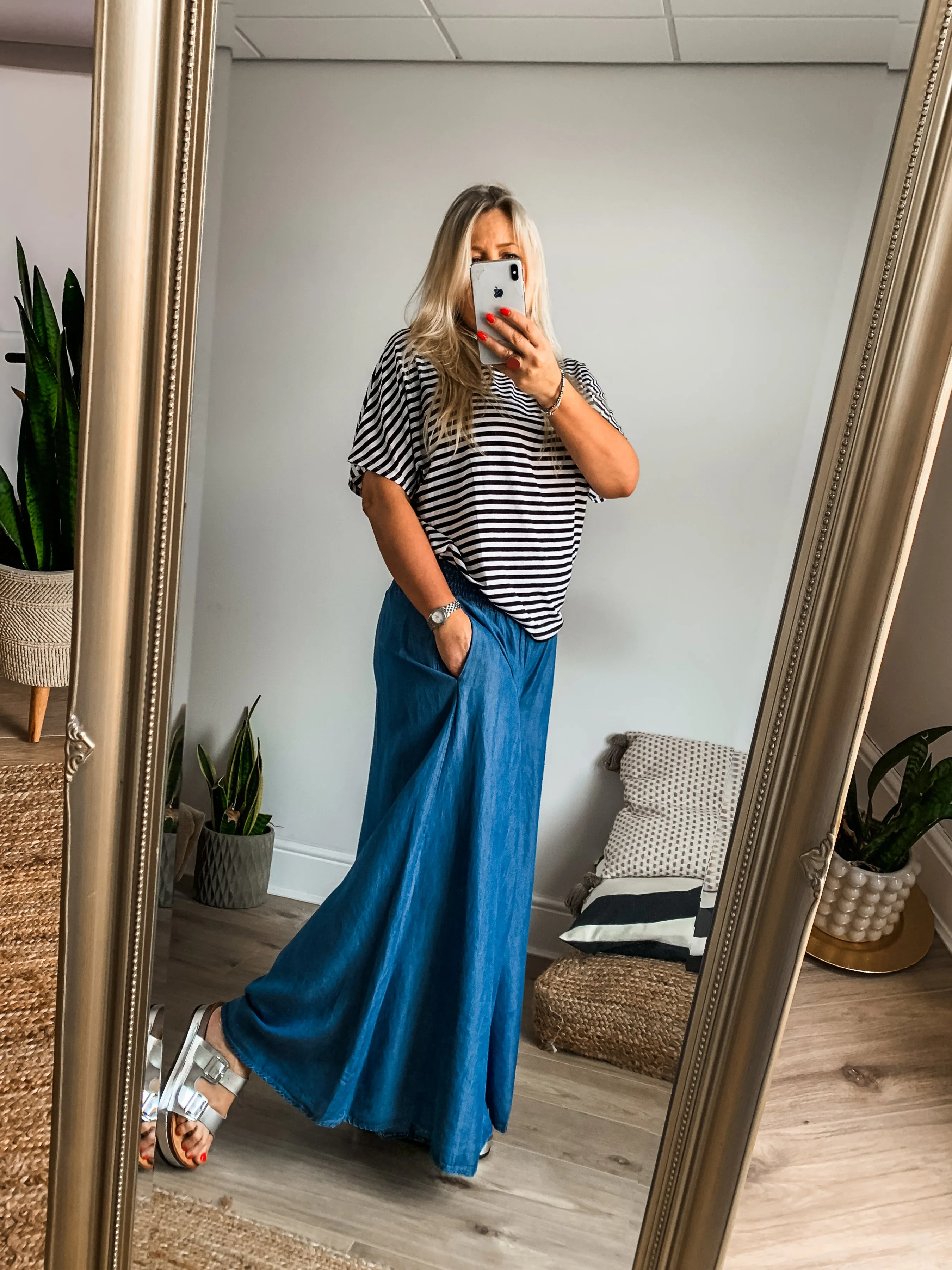 Denim Palazzo Pants