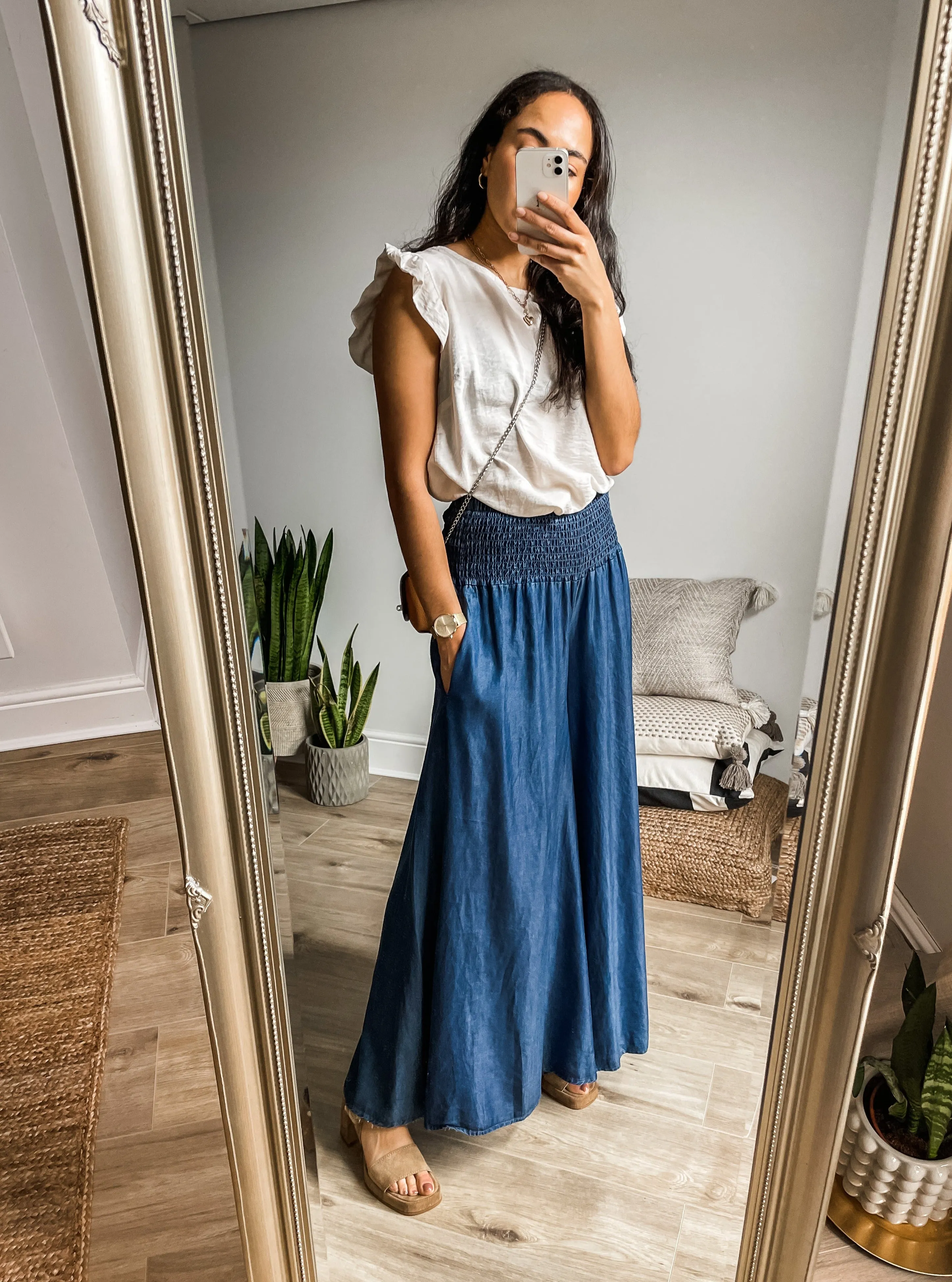 Denim Palazzo Pants