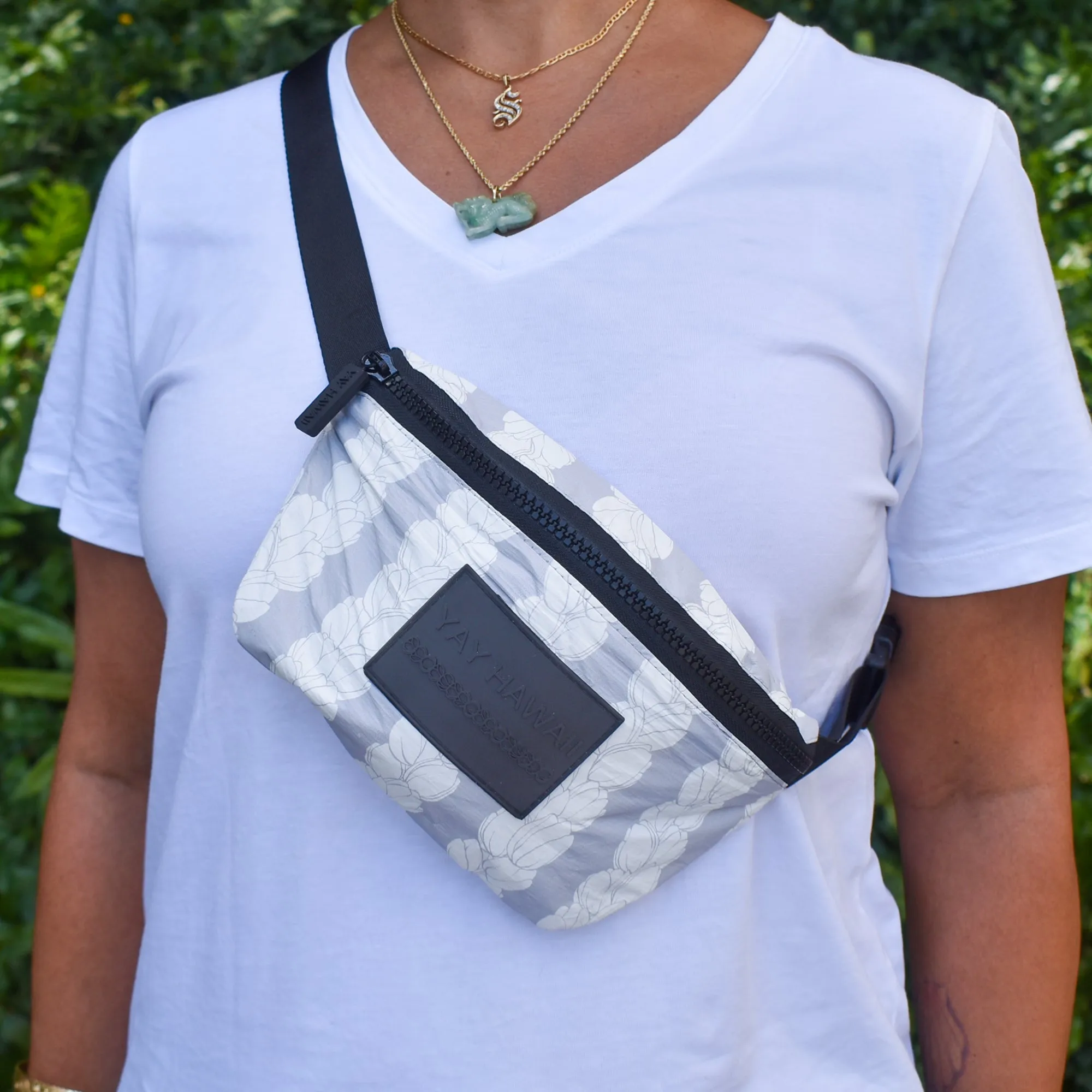 Double Pikake Lei Tyvek Fanny Pack