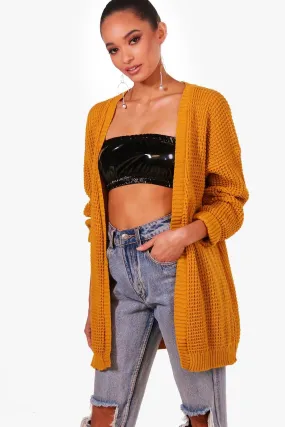 Edge To Edge Waffle Knit Cardigan