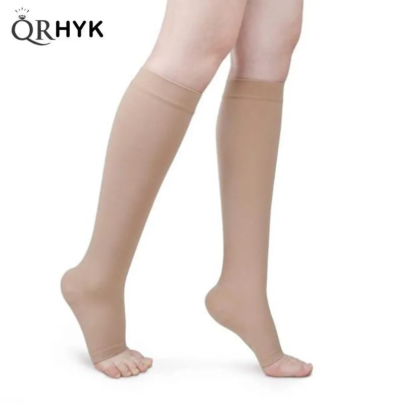 Elastic Open Toe Knee High Stockings Calf Compression Stockings