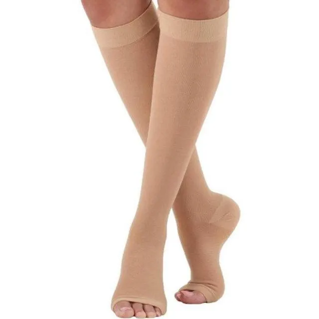 Elastic Open Toe Knee High Stockings Calf Compression Stockings