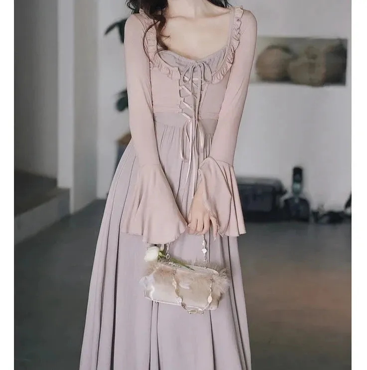 Eleonora Mauve Soft Ethereal Aesthetic 2-Piece Dress Set