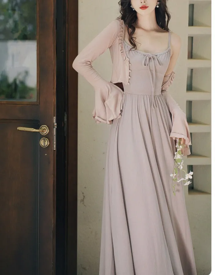 Eleonora Mauve Soft Ethereal Aesthetic 2-Piece Dress Set