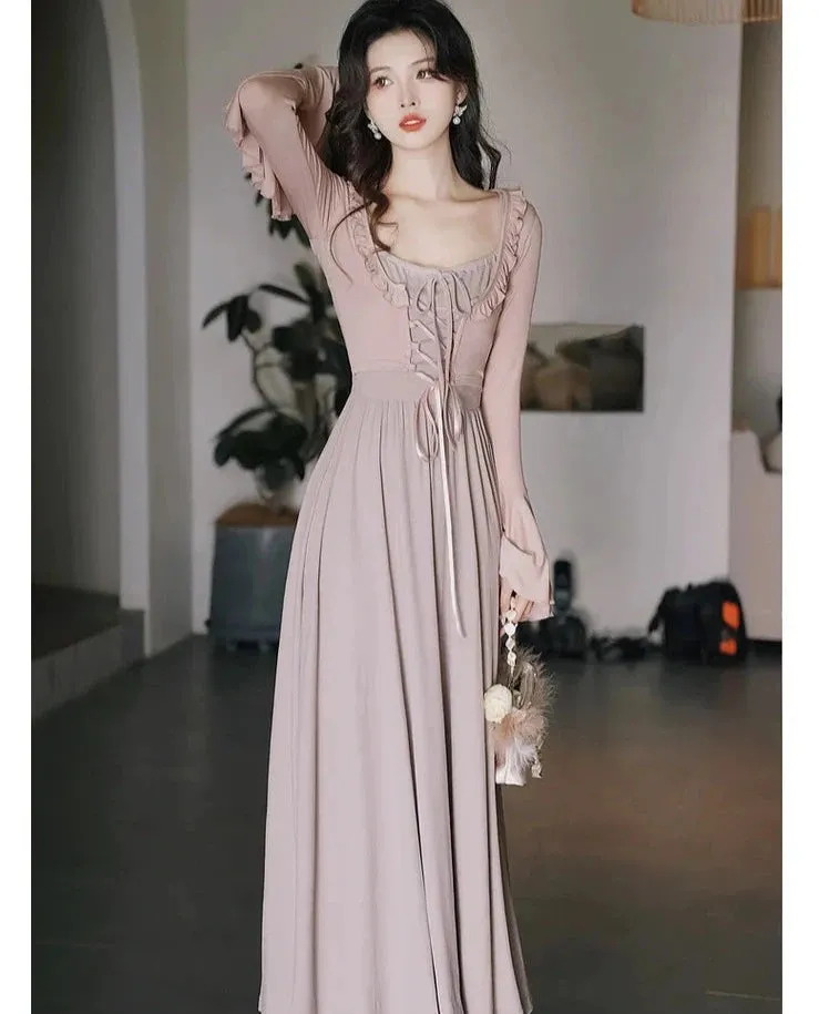 Eleonora Mauve Soft Ethereal Aesthetic 2-Piece Dress Set