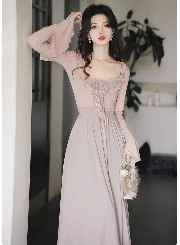 Eleonora Mauve Soft Ethereal Aesthetic 2-Piece Dress Set