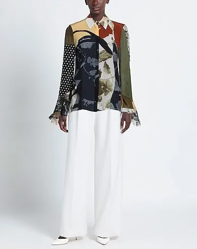 ERDEM  |Flower Patterns Casual Style Silk Long Sleeves Party Style