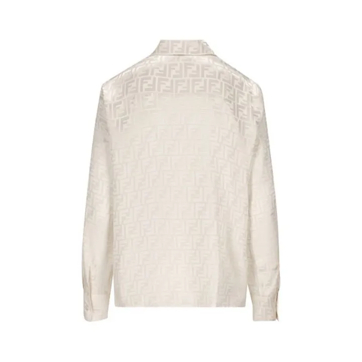 FENDI  |Monogram Casual Style Silk Long Sleeves Plain Office Style