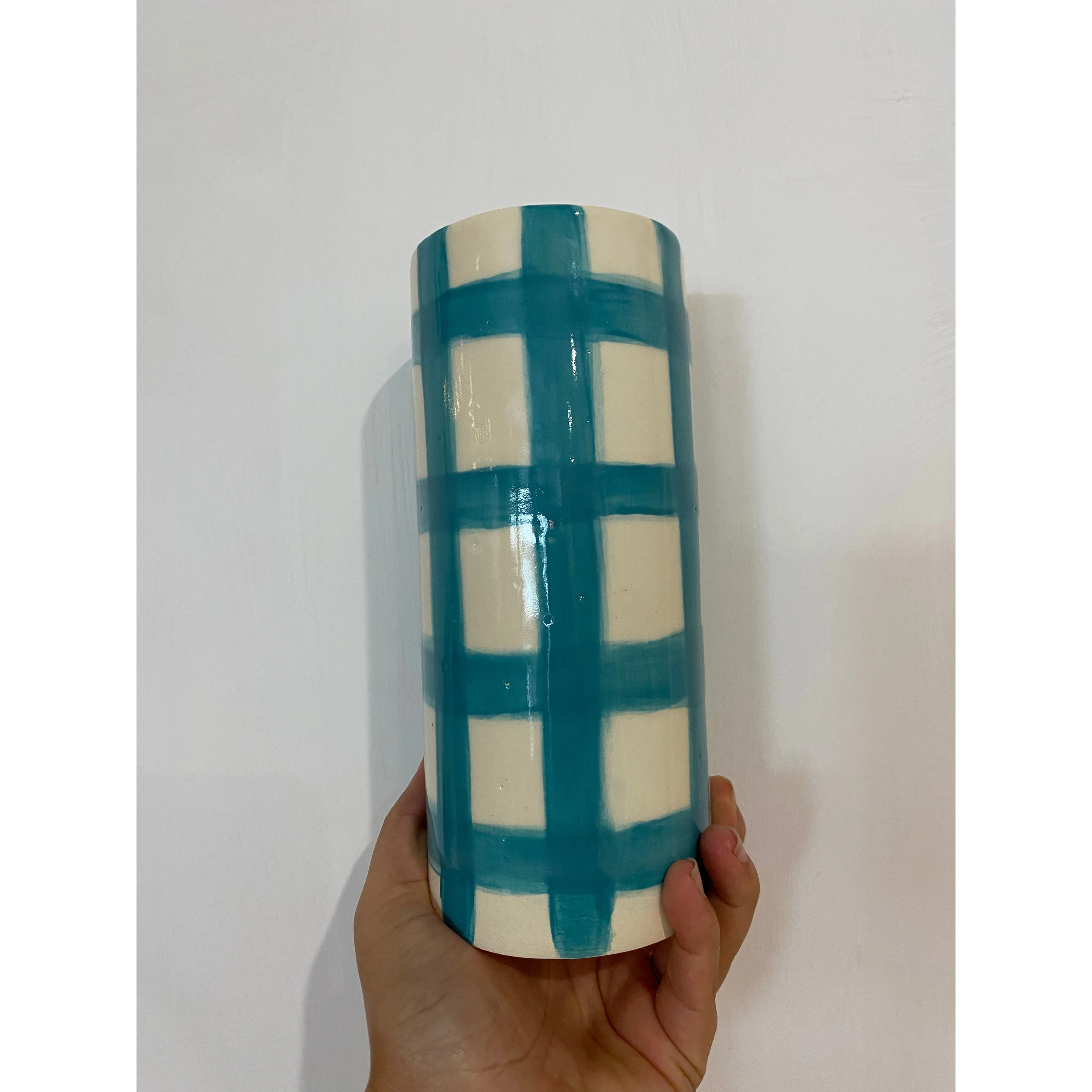 Gabzz Spring Vase Blue squares