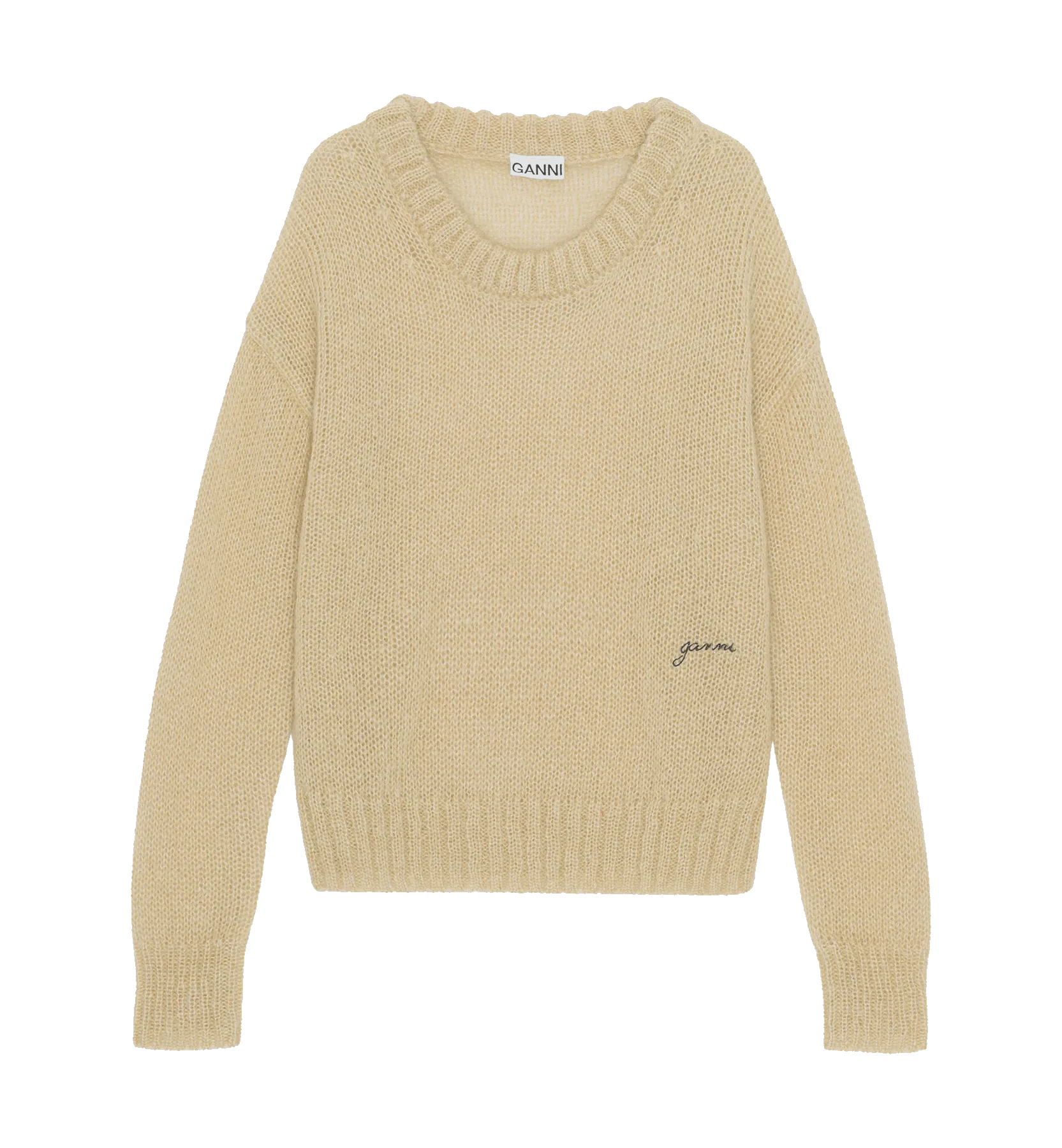 Ganni Khaki Mohair Pullover