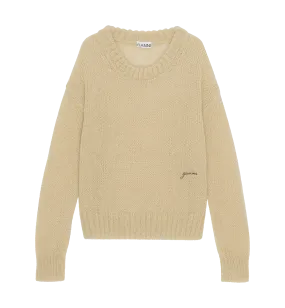 Ganni Khaki Mohair Pullover