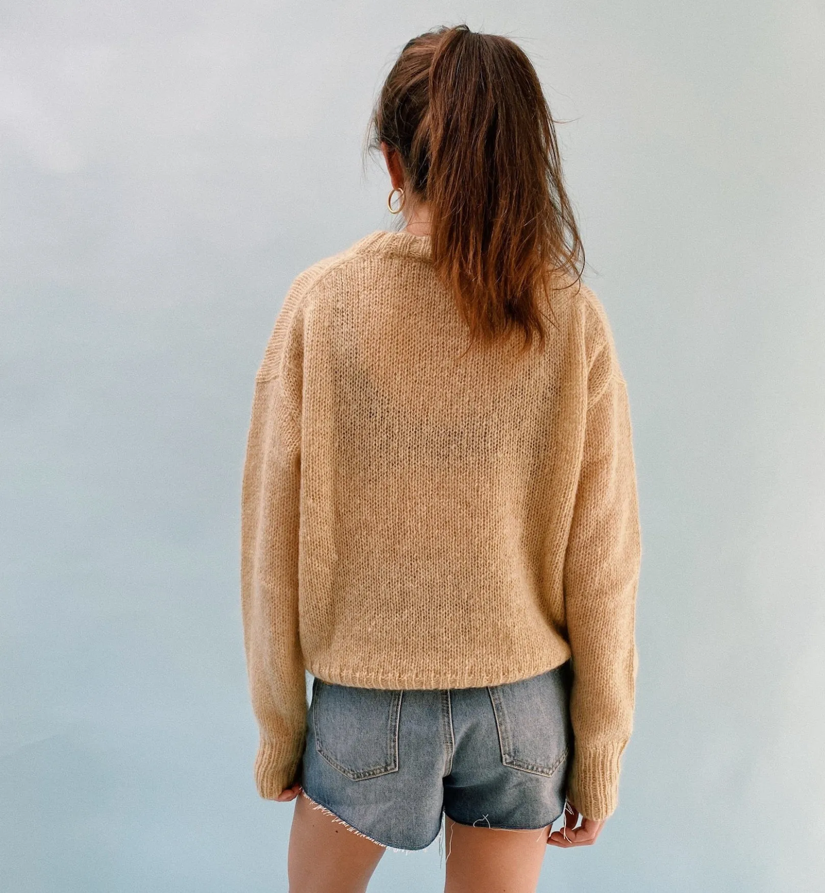 Ganni Khaki Mohair Pullover