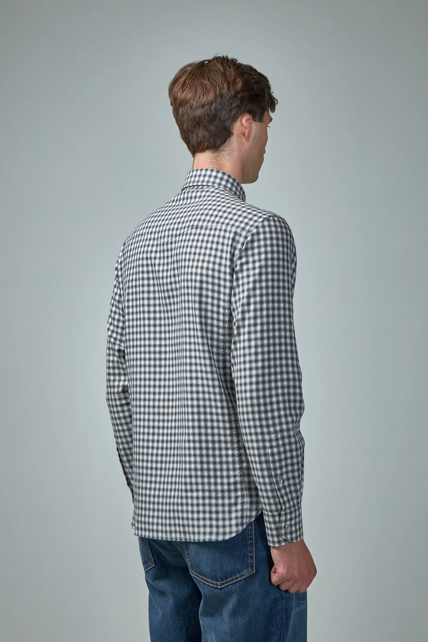 Gingham Degrade Western Shirt