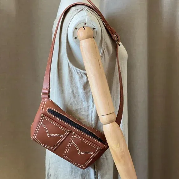 Handmade Leather Fanny Pack - Cinnamon Color