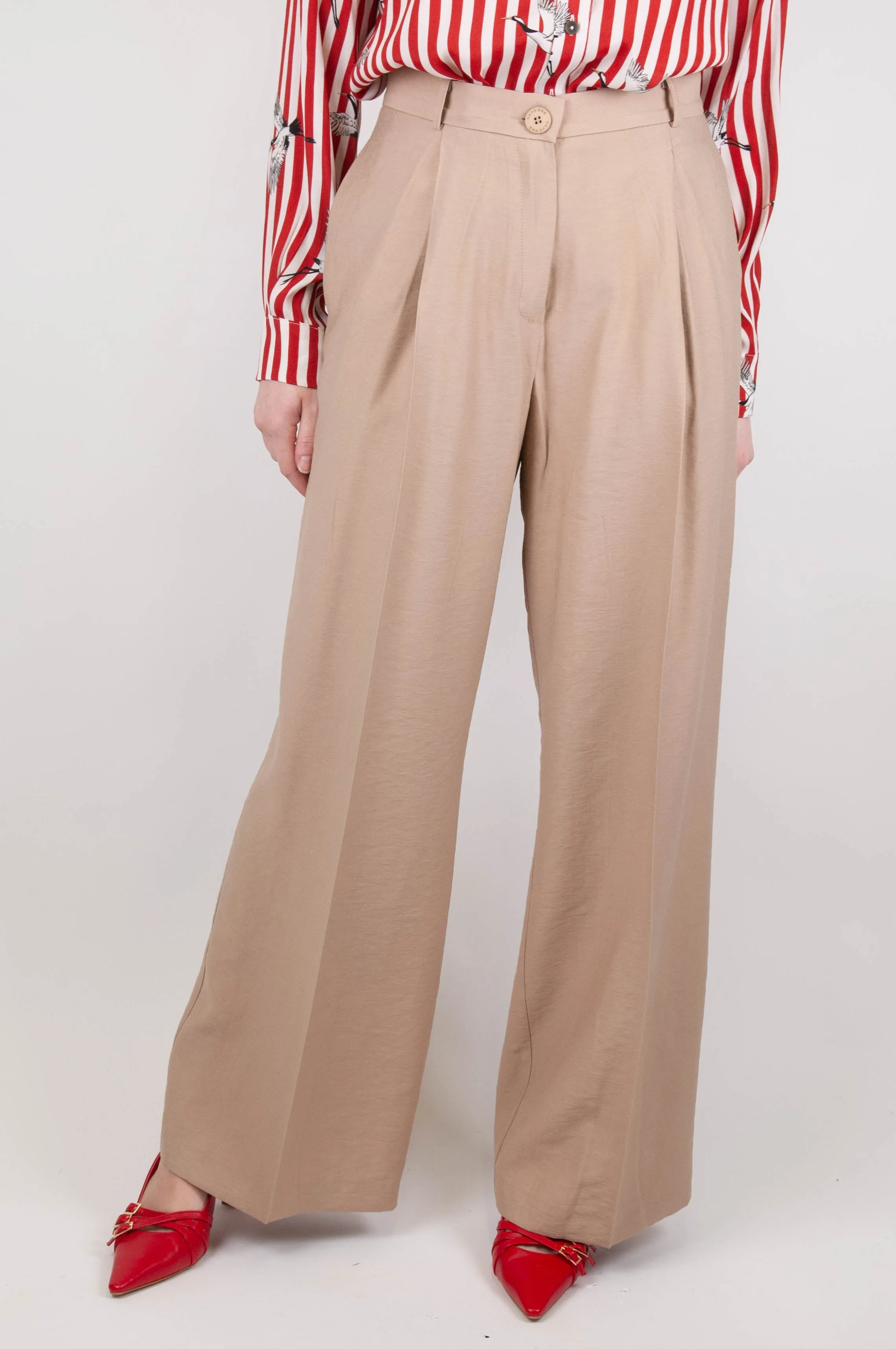 Haveone - Pantalone palazzo con pinces