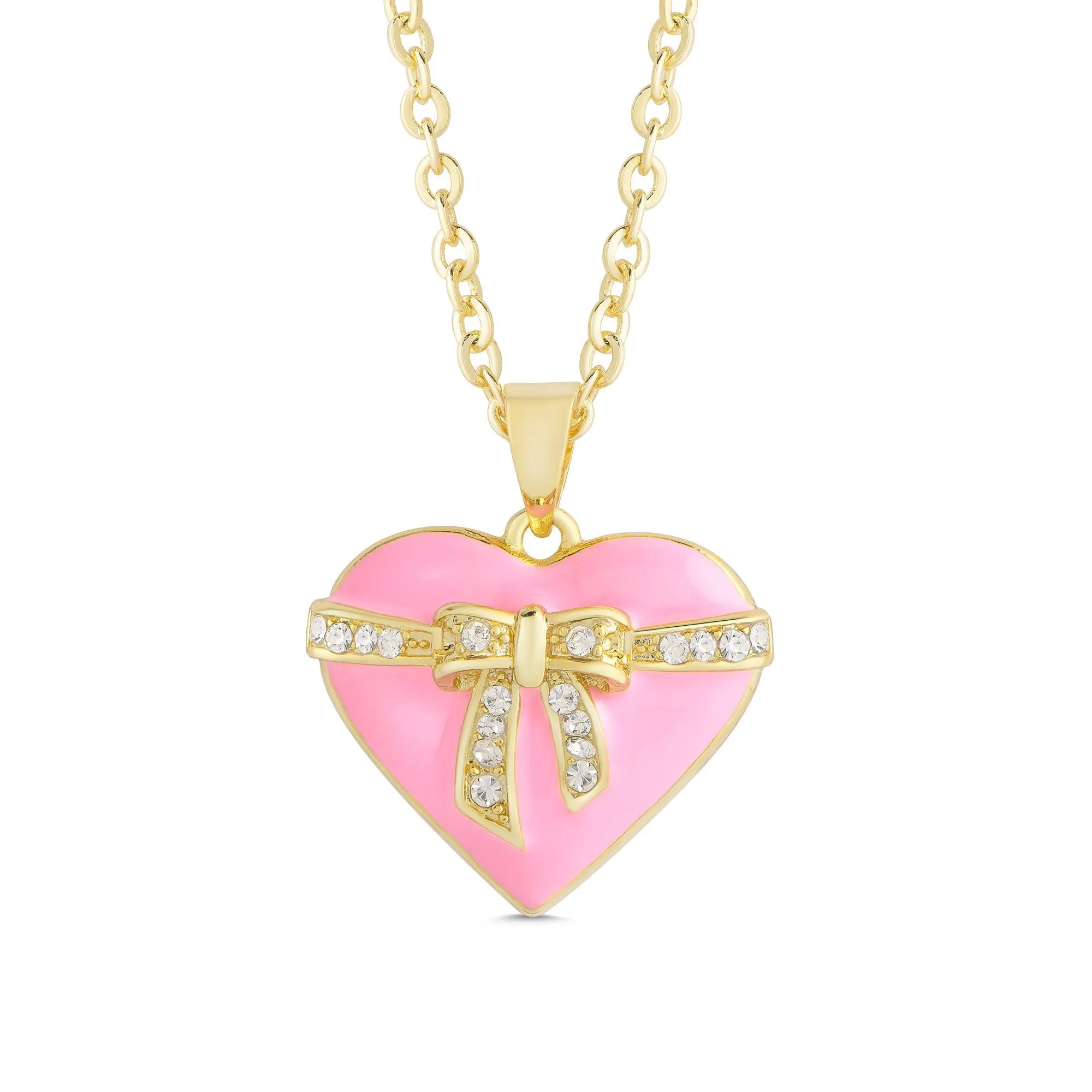 Heart & Ribbon Bow Necklace