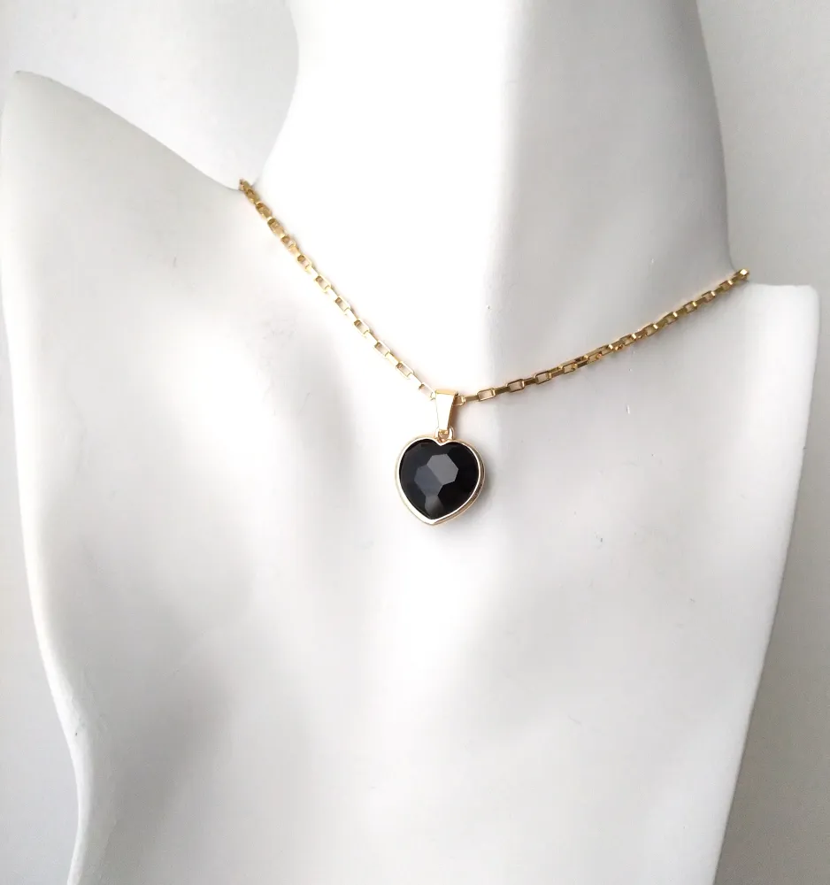 Heart Single Gem Drop Necklace