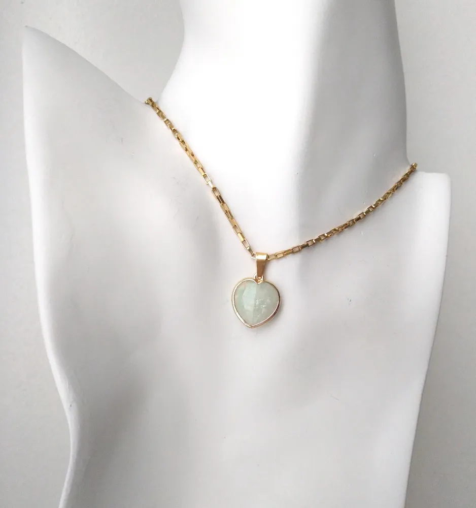 Heart Single Gem Drop Necklace