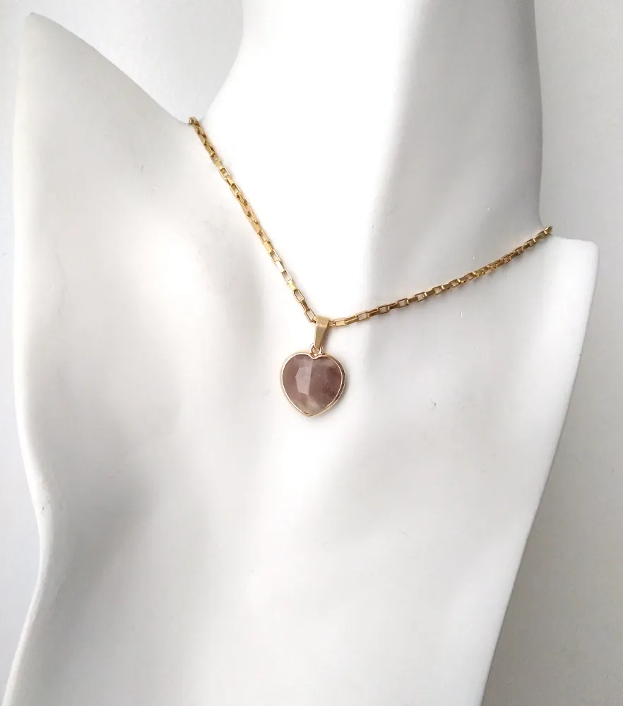 Heart Single Gem Drop Necklace