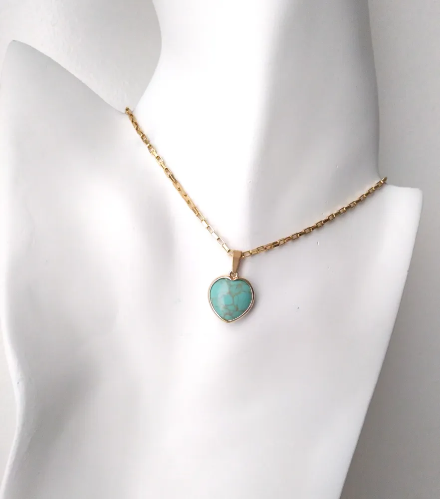 Heart Single Gem Drop Necklace