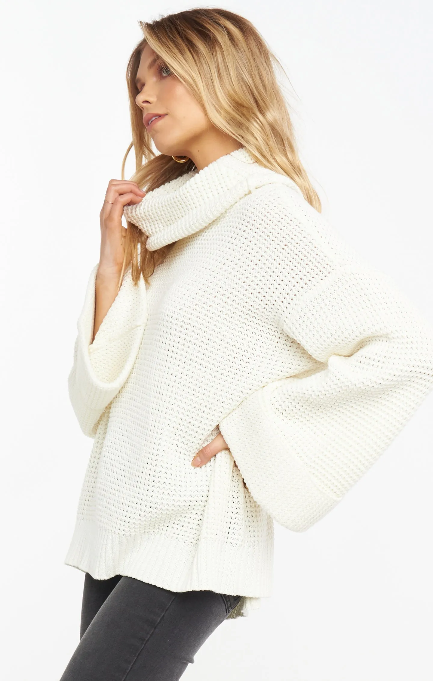 Hicks Sweater ~ Cream Waffle Knit