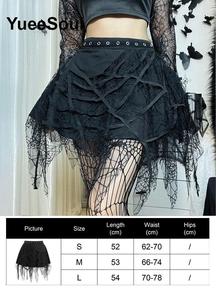 High Waist Goth Dark Mini Skirt