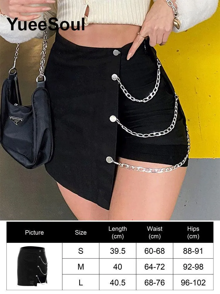 High Waist Goth Dark Mini Skirt