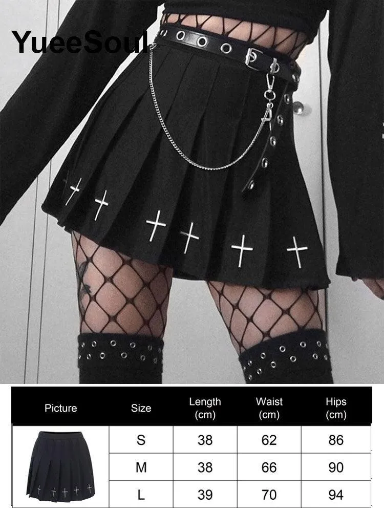 High Waist Goth Dark Mini Skirt