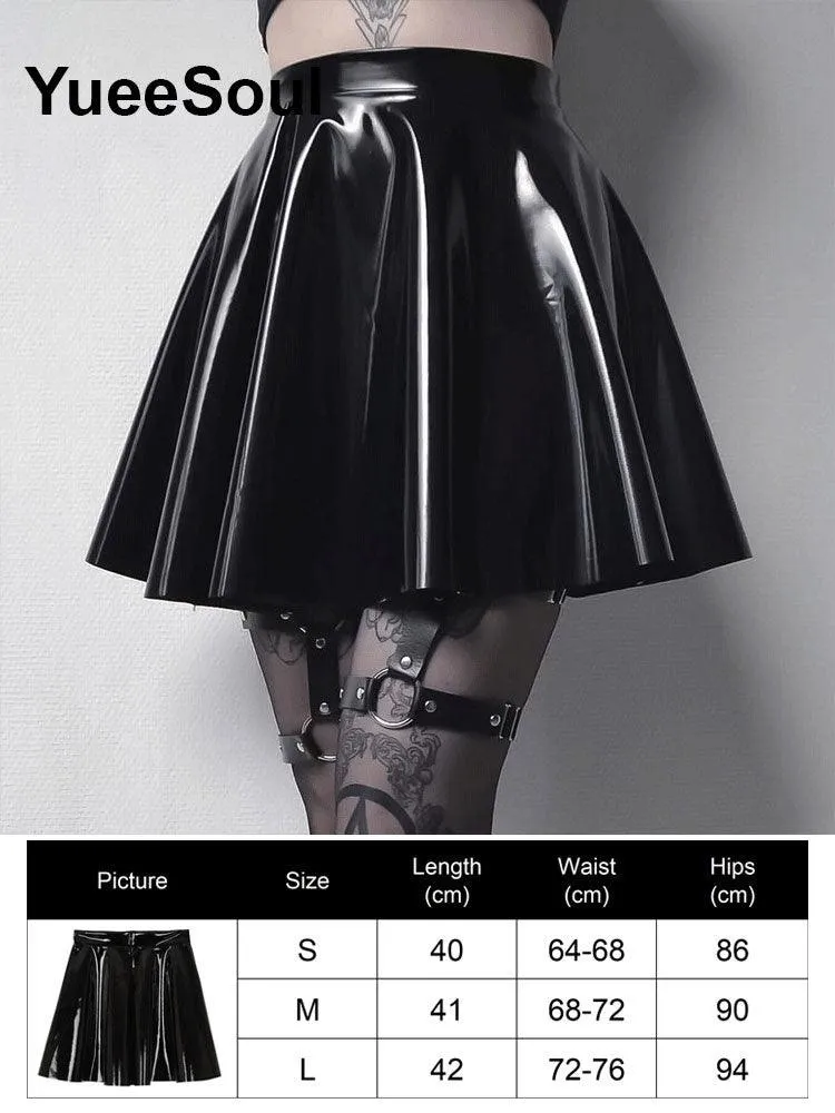 High Waist Goth Dark Mini Skirt