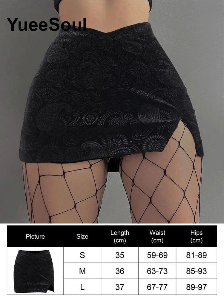 High Waist Goth Dark Mini Skirt