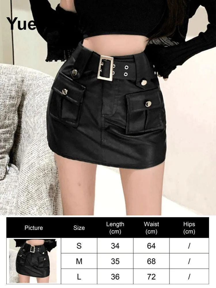 High Waist Goth Dark Mini Skirt