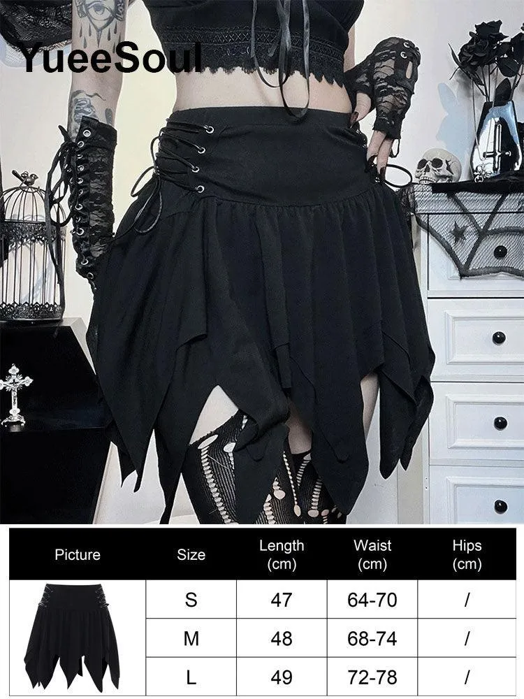 High Waist Goth Dark Mini Skirt